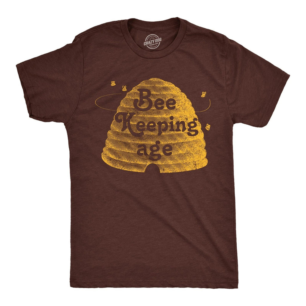 Mens Funny T Shirts Bee Keeping Age Sarcastic Novelty Graphic Tee for Men