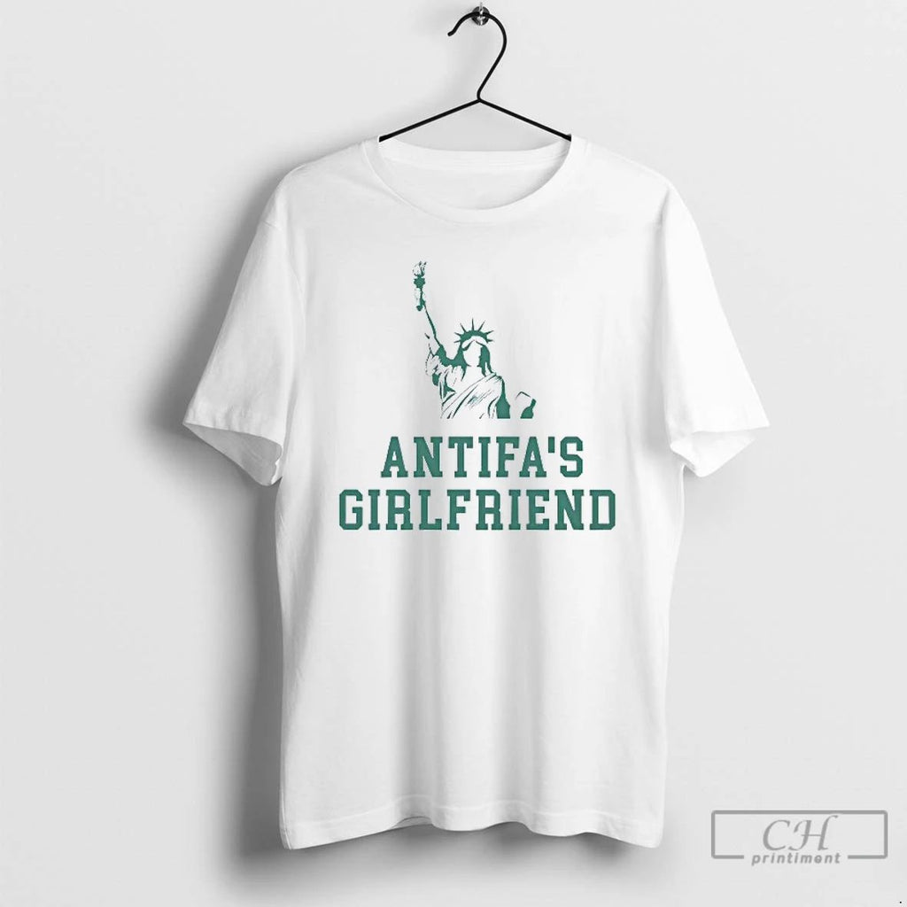 Classic Antifas Girlfriend Statue Of Liberty Mens White Tee T Shirts
