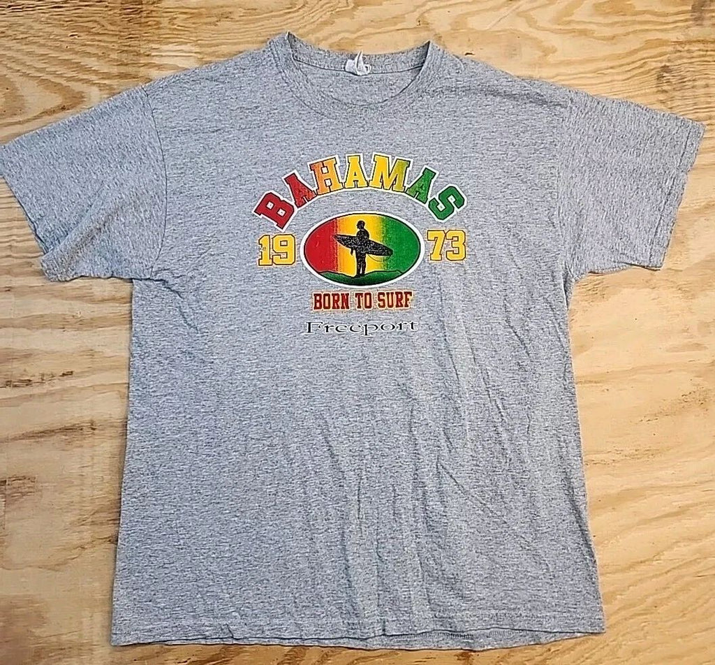 Bahamas Surf Graphics Gray Cotton Jerzees T-shirt Mens XL