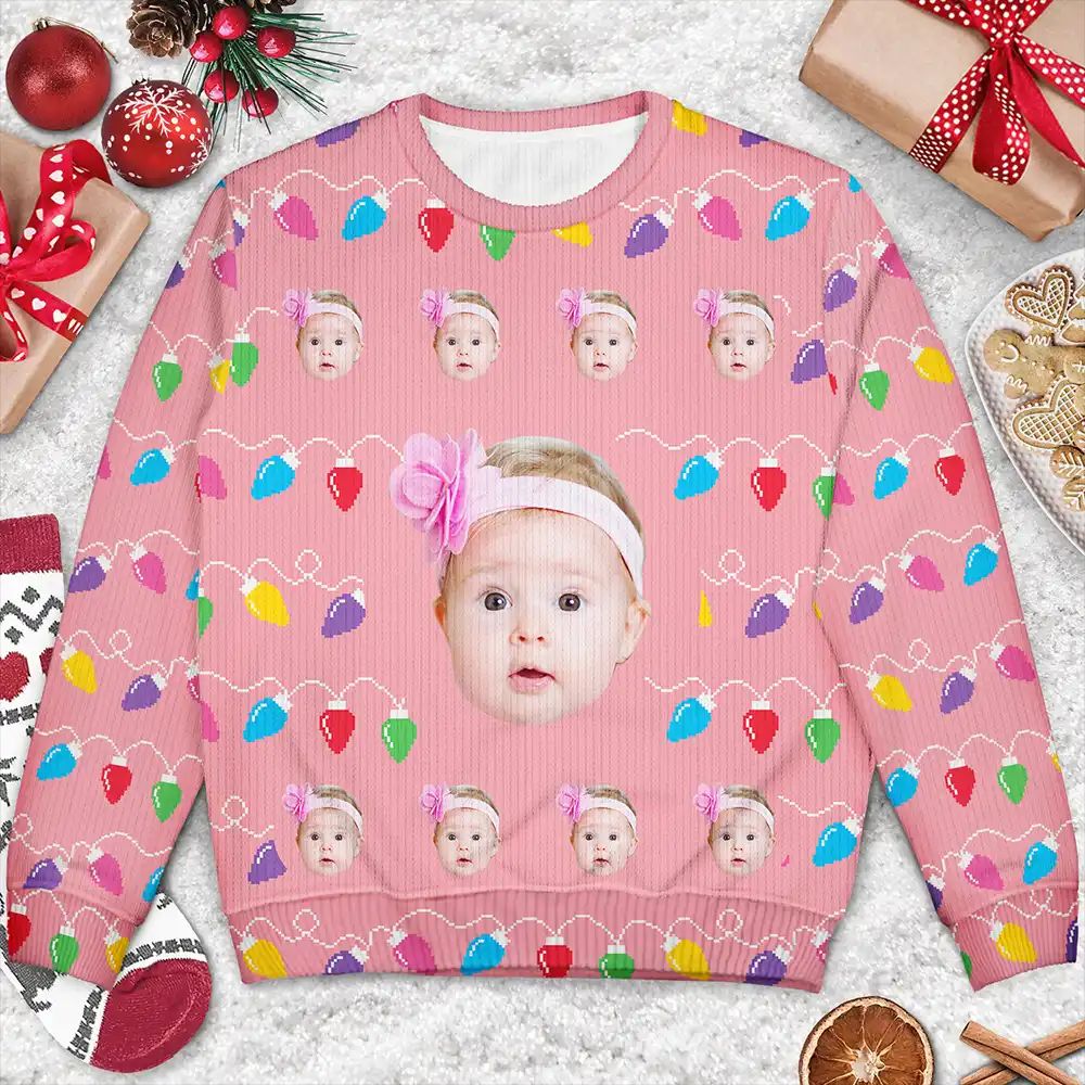 Custom Photo This Is My Ugly Sweater - Personalized Unisex Ugly Sweater