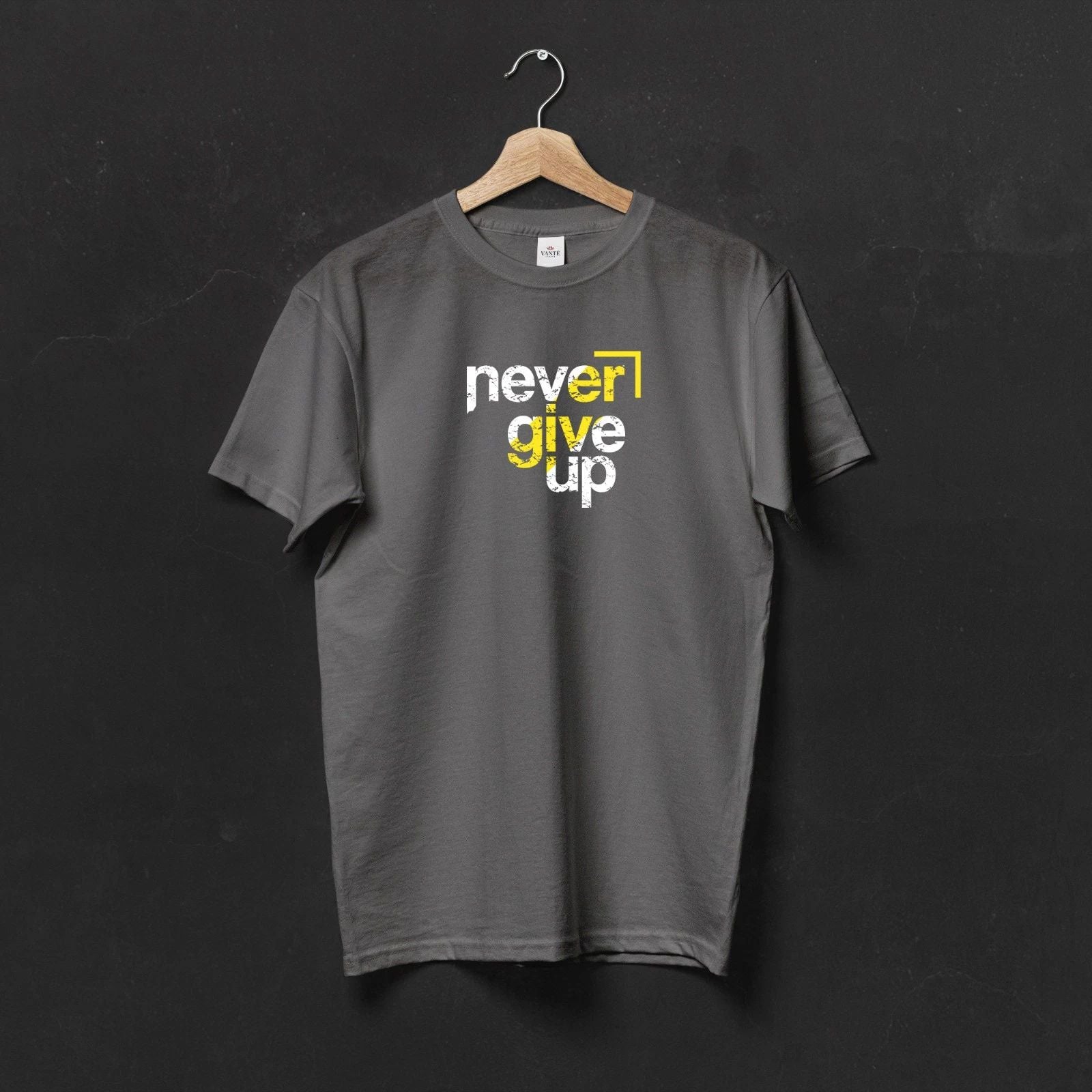 Never Give Up T-Shirt Motivational Quote Graphic Urban Streetwear T-Shirt
