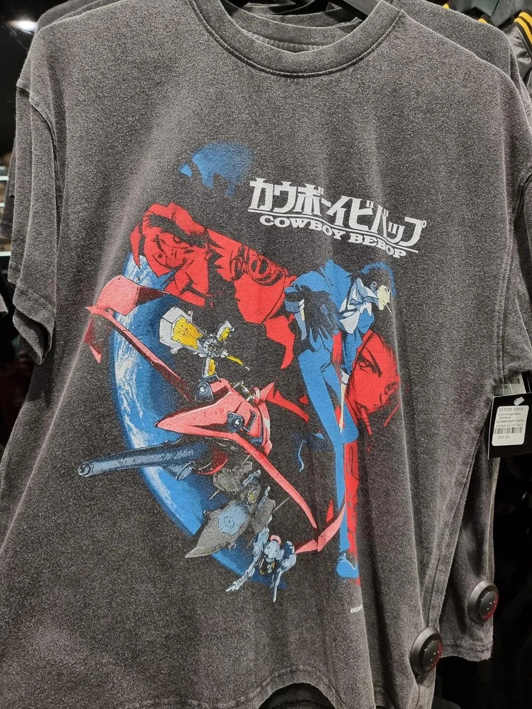 Vintage cowboy bebop anime short sleeve dark heather color shirt KV26975