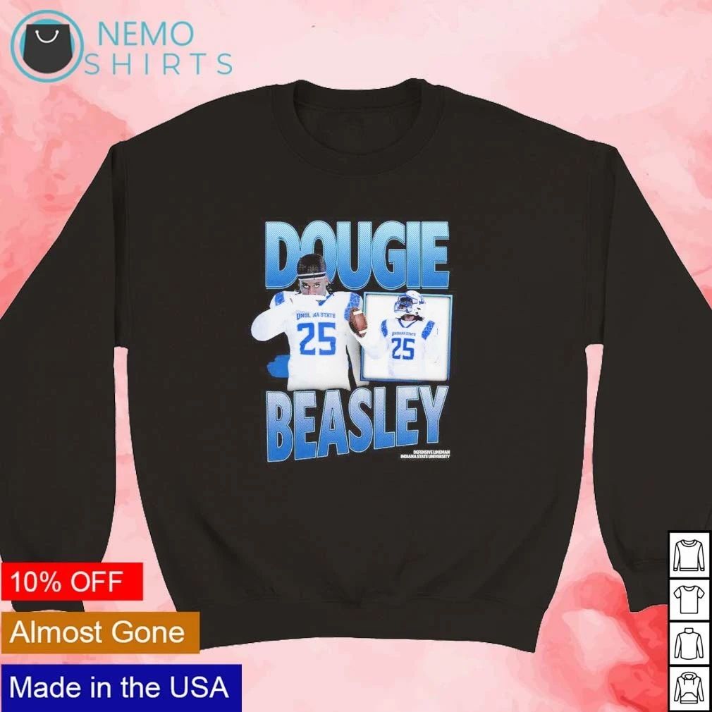 Dougie Beasley Indiana State University No 25 Defensive Lineman shirt