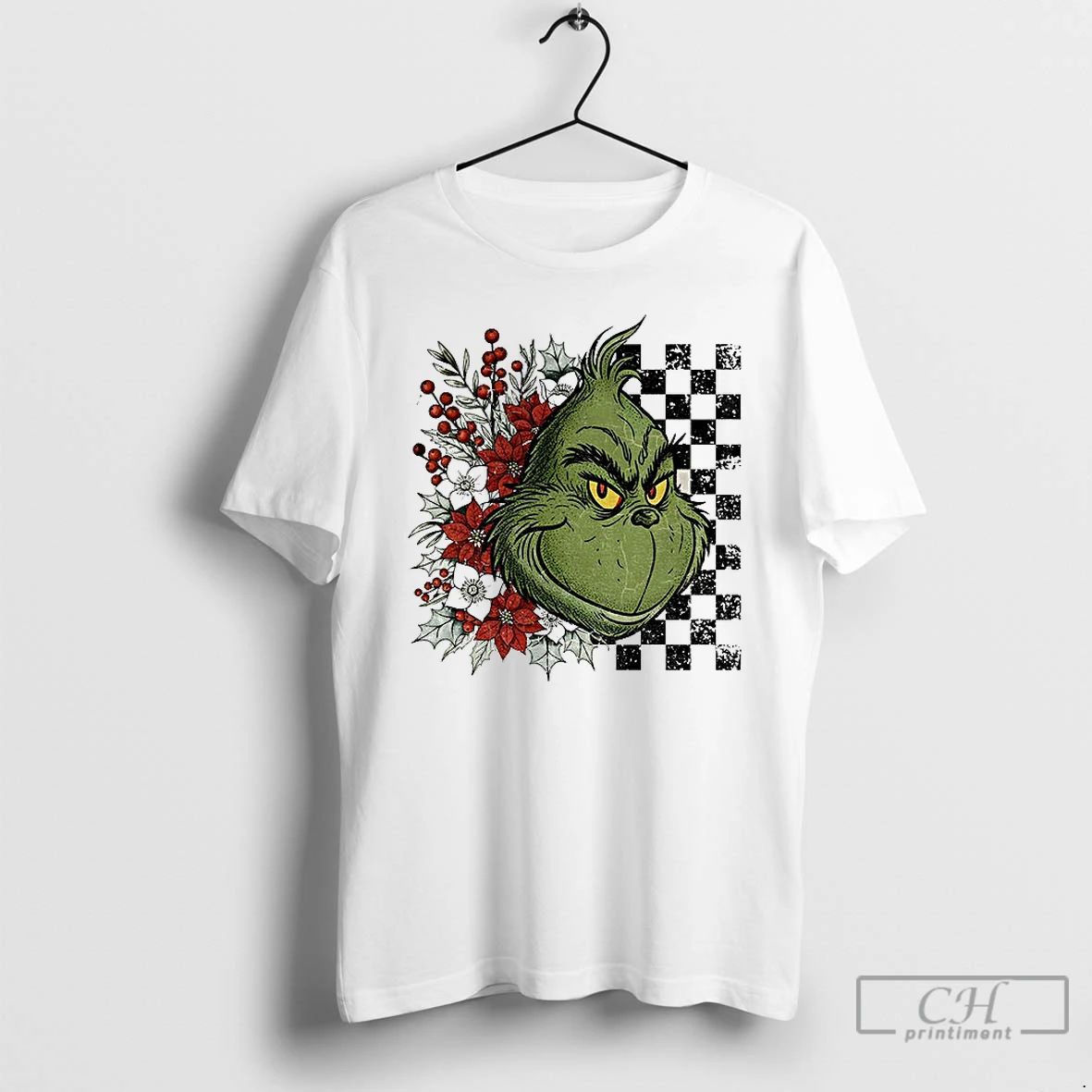 Classic Grinch Floral Christmas Characters Merry Christmas 2025 T Shirts