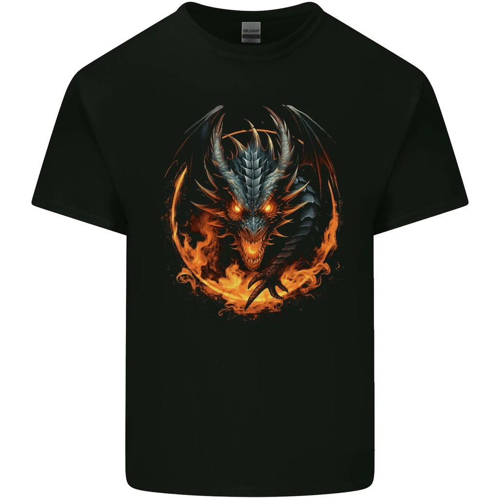 Fantasy Fire Dragon 1 Mens Cotton T-Shirt Tee Top