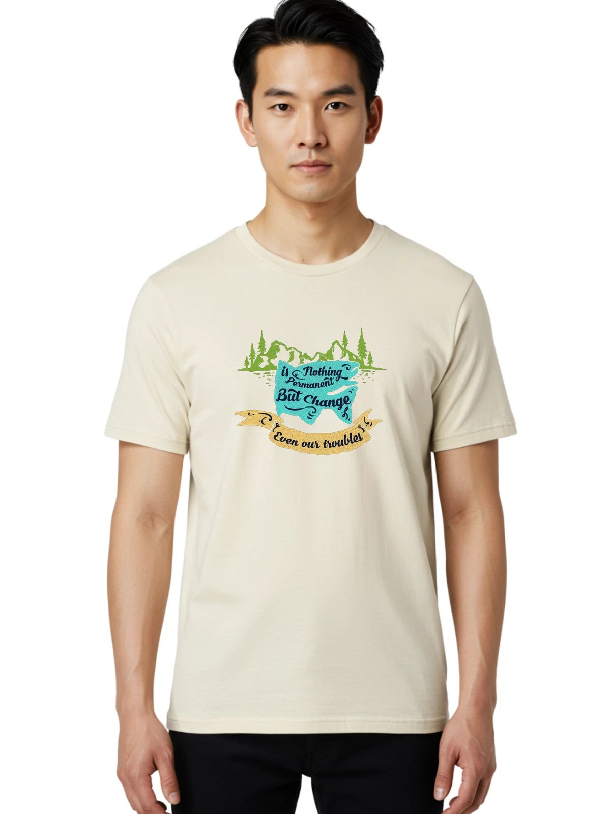 Nothing Is Permanent Mens Graphic Tee, 100% Cotton, Casual Summer Wear