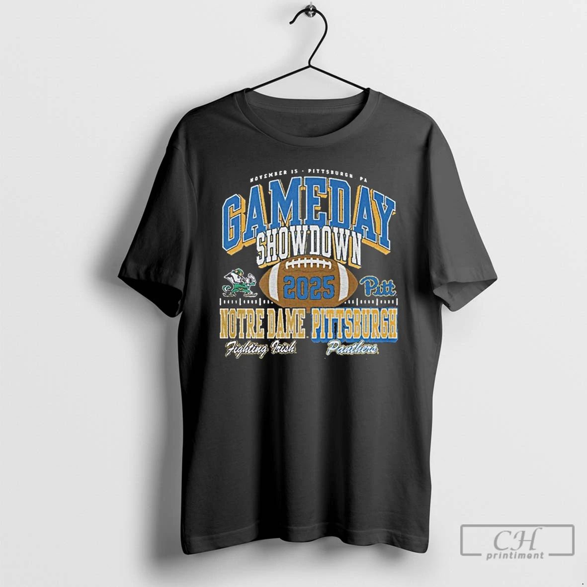 Classic Pitt Panthers Vs Notre Dame Fighting Irish 2025 Gameday Showdown T Shirts