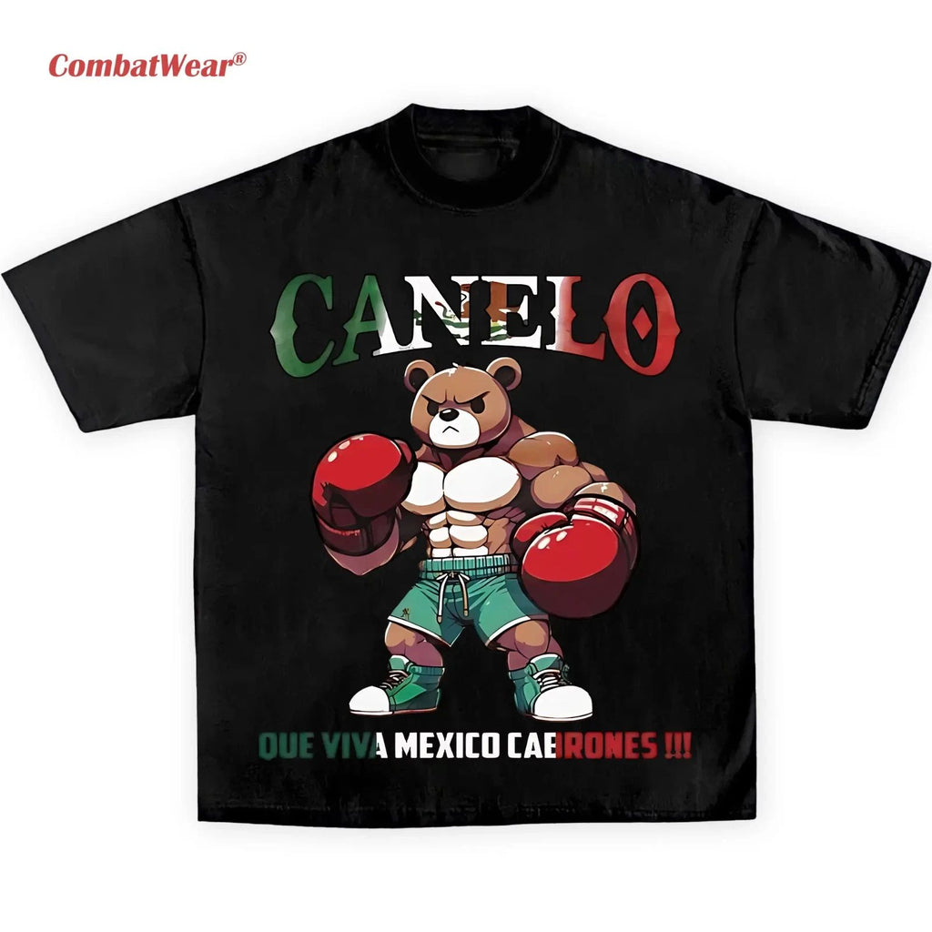 NICE CANELO BEAR QUE VIVA MEXICO CABRONES TEE, Boxing T-shirt, Boxer Tee, Sports