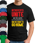 INTROVERTS UNITE T-SHIRT > Funny Slogan Novelty Joke Geek Nerdy Gift Men's Top