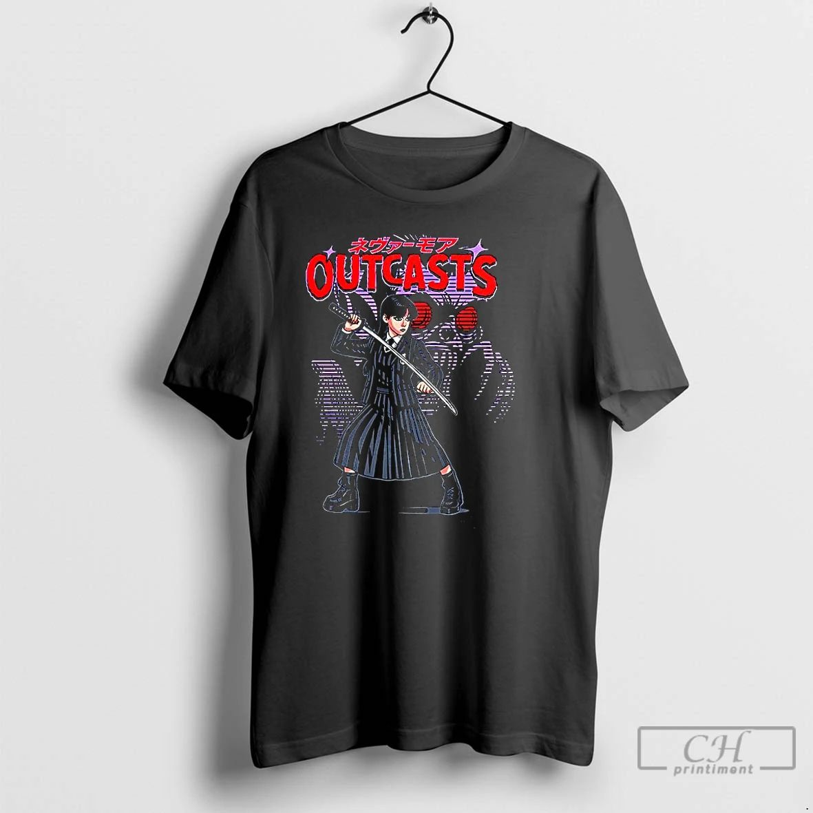 Premium Wednesday Addams Outcasts Anime Style T Shirts
