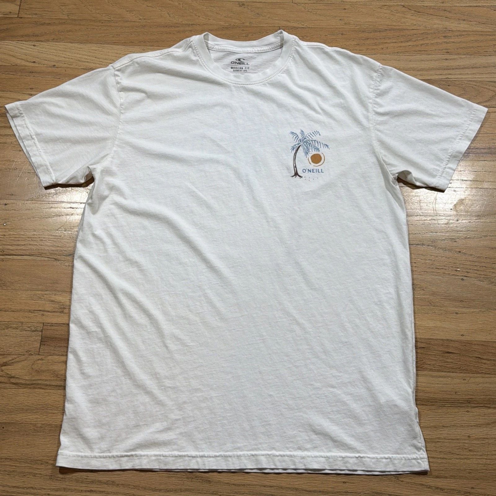 O'Neill Surf Co. Size XL Modern Fit Short Sleeve Cream Color Tropical Shirt