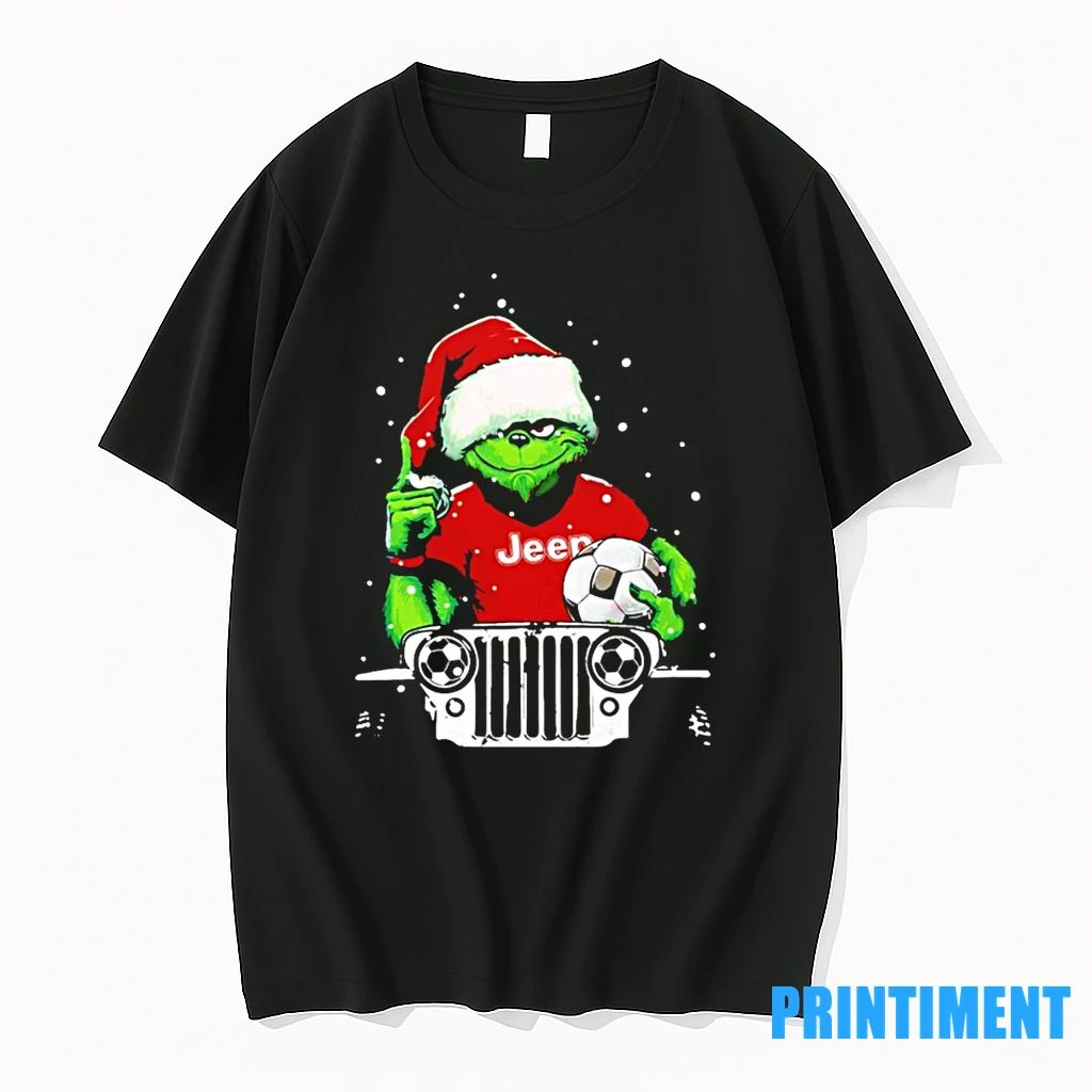 Grinch Santa Soccer Player Christmas Tshirts Sweater