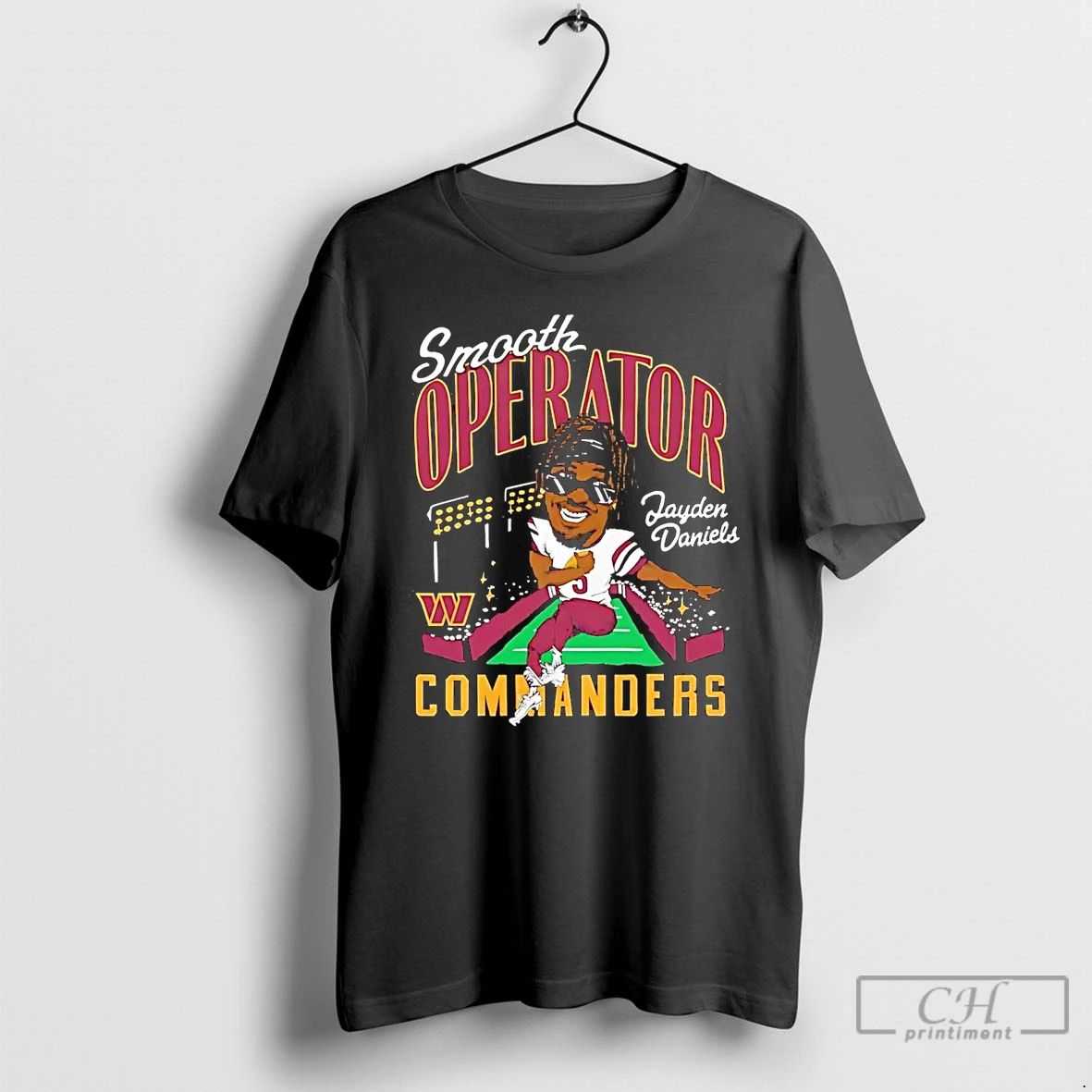 Classic Jayden Daniels Smooth Operator Caricature Washington Commanders T Shirts