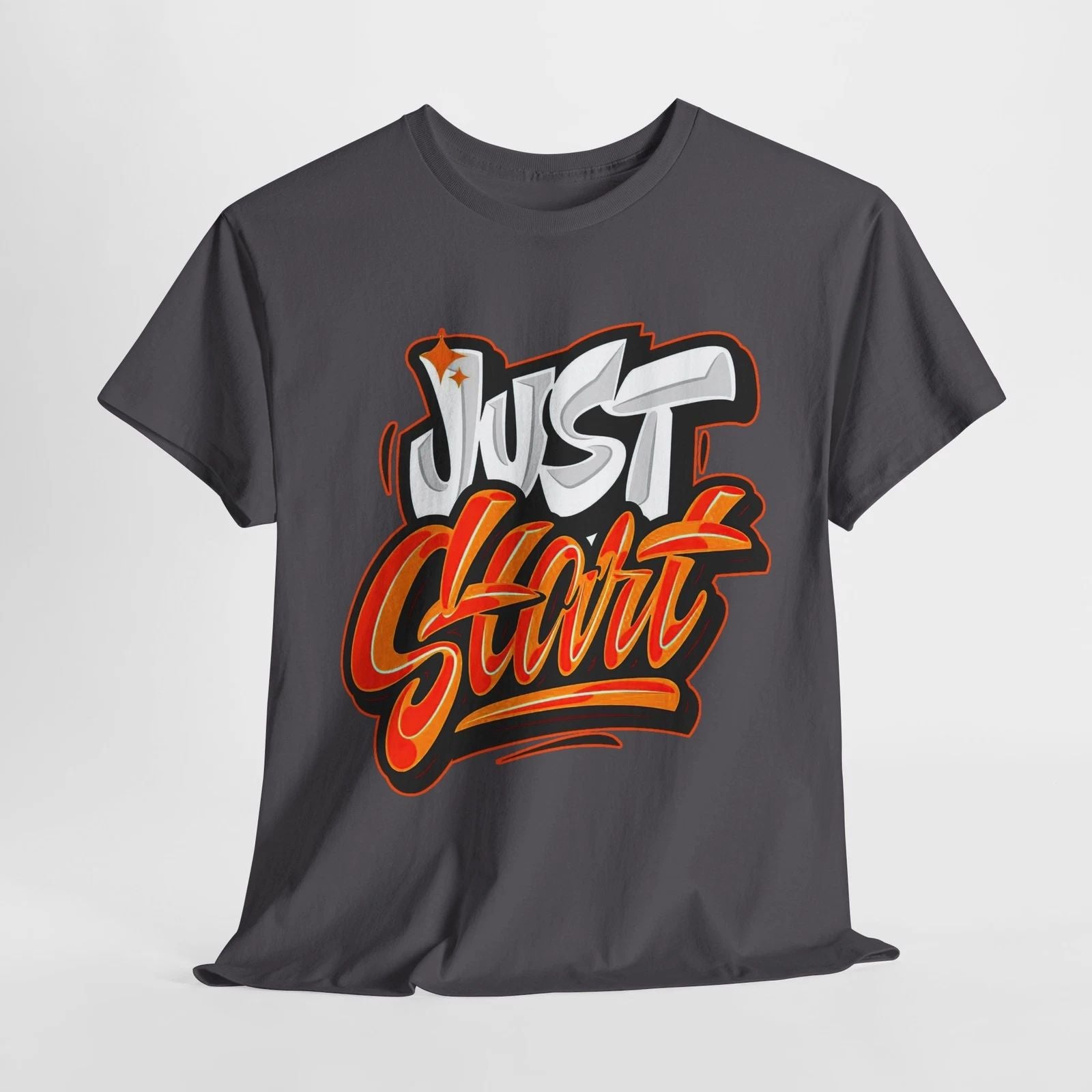 Motivational Unisex Heavy Cotton Tee - Just Start, Graphic Tee, Casual [...]
