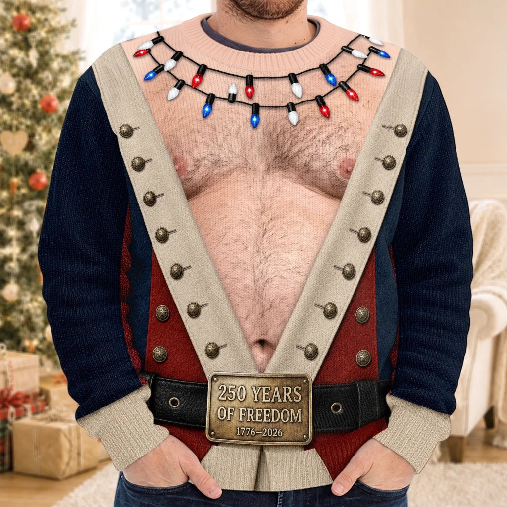 Custom Funny Ugly Sweatshirt - Personalized America 250th Anniversary Christmas Gifts For Men - A Christmas To Remember