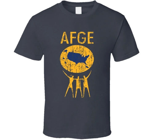 AFGE US Trade Unions Trendy Worn Look T Shirt