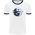 Yin Yang Glitch Yoga Meditation SCI-FI MMA Mens Ringer T-Shirt