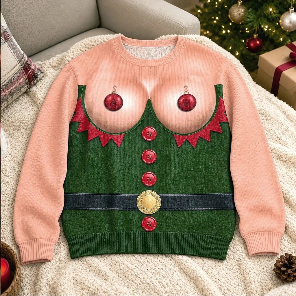 Custom Funny Unisex Ugly Sweatshirt - Personalized Christmas Birthday Gifts For Women - Santa's Favorite Party Girl