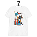 Artistic Paws Cat T-Shirt  Modern Cat Lover Tee  Abstract Cat Graphic Shirt  #32