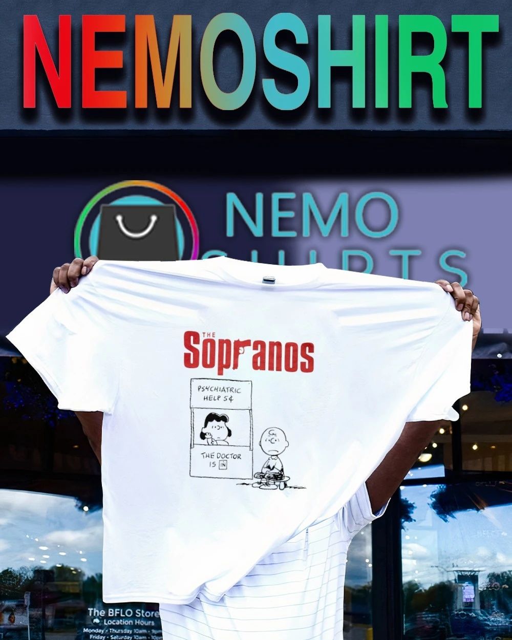 The Sopranos Psychiatric Help Peanuts Mashup shirt
