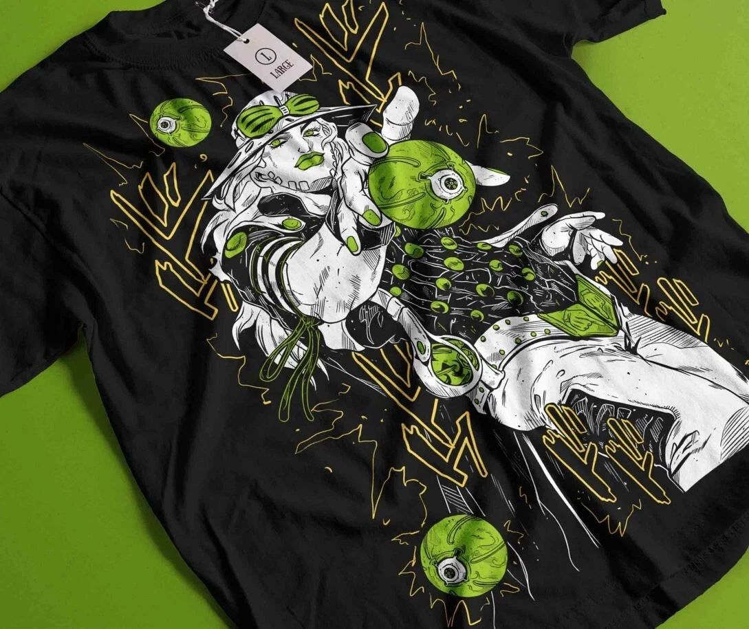 Anime Gyro Jojo's Bizarre Adventure Black T Shirt Size S - 5XL