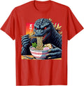 Funny Kaiju Eating Ramen Japanese Monster Lover Birthday T-Shirt