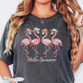 Flamingo Summer Shirt, Hello Summer Flamingo Shirt, Beach Vacation Tee, Cute Su
