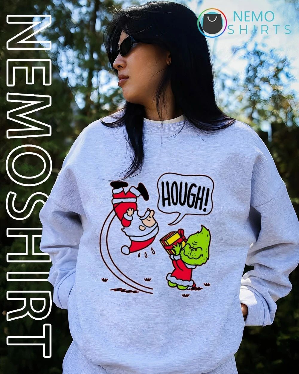 The Grinch Hough Christmas Santa Claus Holiday shirt