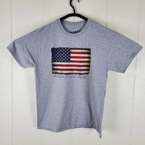 5 Star Shirt Mens Large Gray Graphic Crew Neck Short Sleeve Stretch America