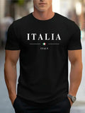 ITALIA Crew Neck Casual Short Sleeves T-Shirt