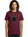 Raccoon-Yoga Mens Graphic Tee, 100% Cotton, Casual Summer Wear