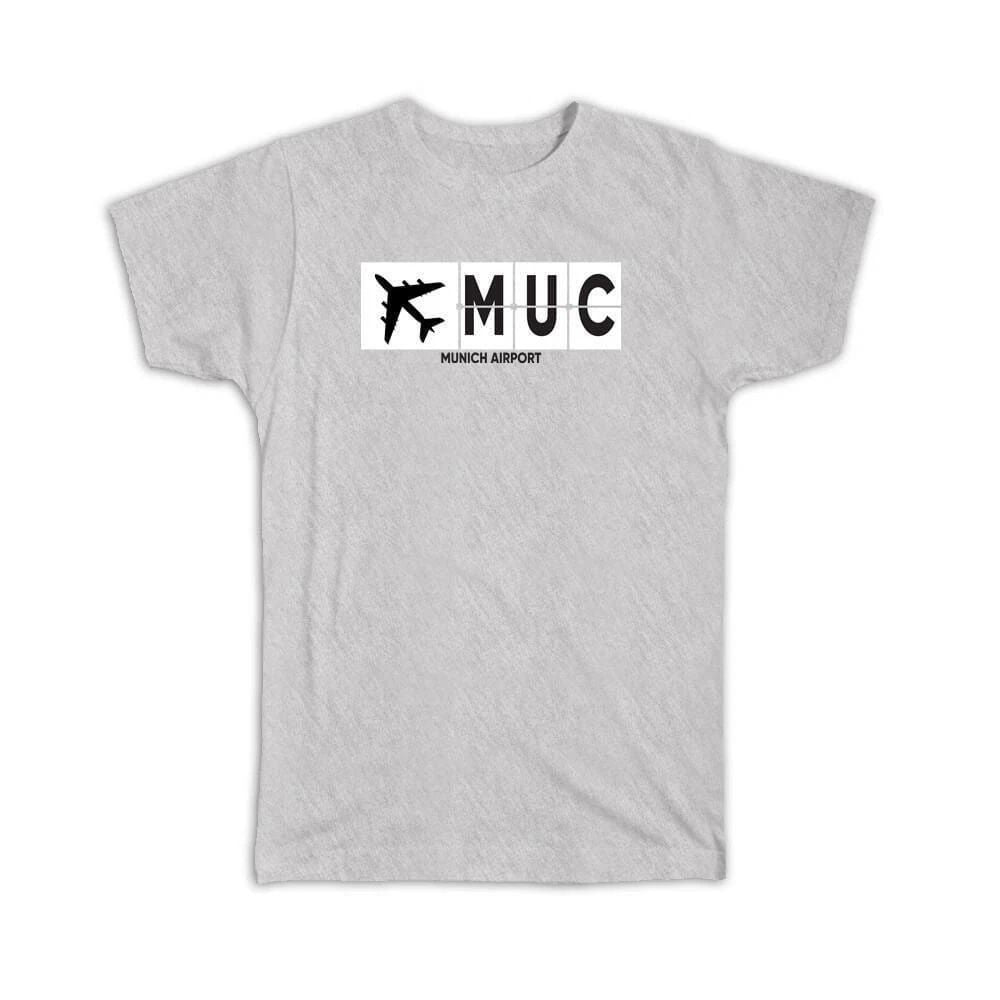 Gift T-Shirt : Germany Munich Airport MUC Airline Travel Pilot AIRPORT