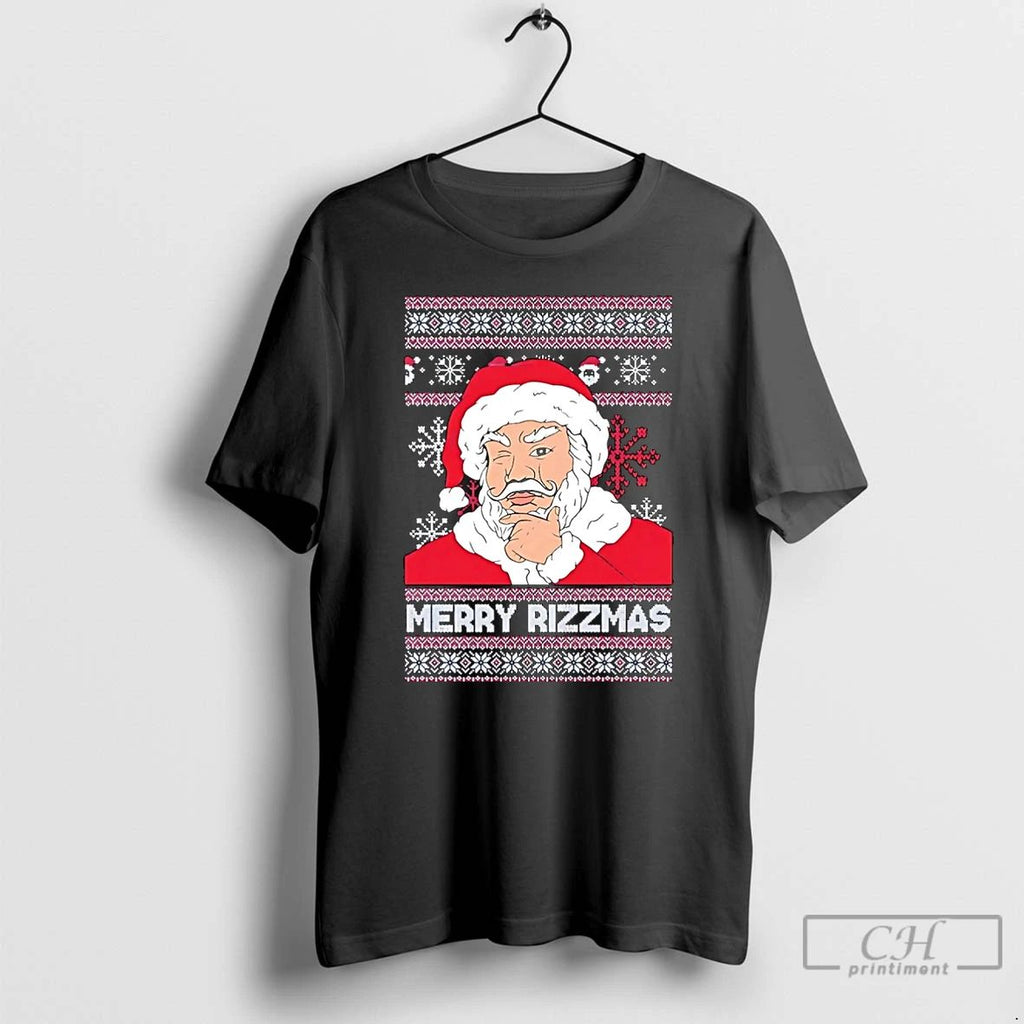 Premium Santa Merry Rizzmas Ugly Christmas T Shirts