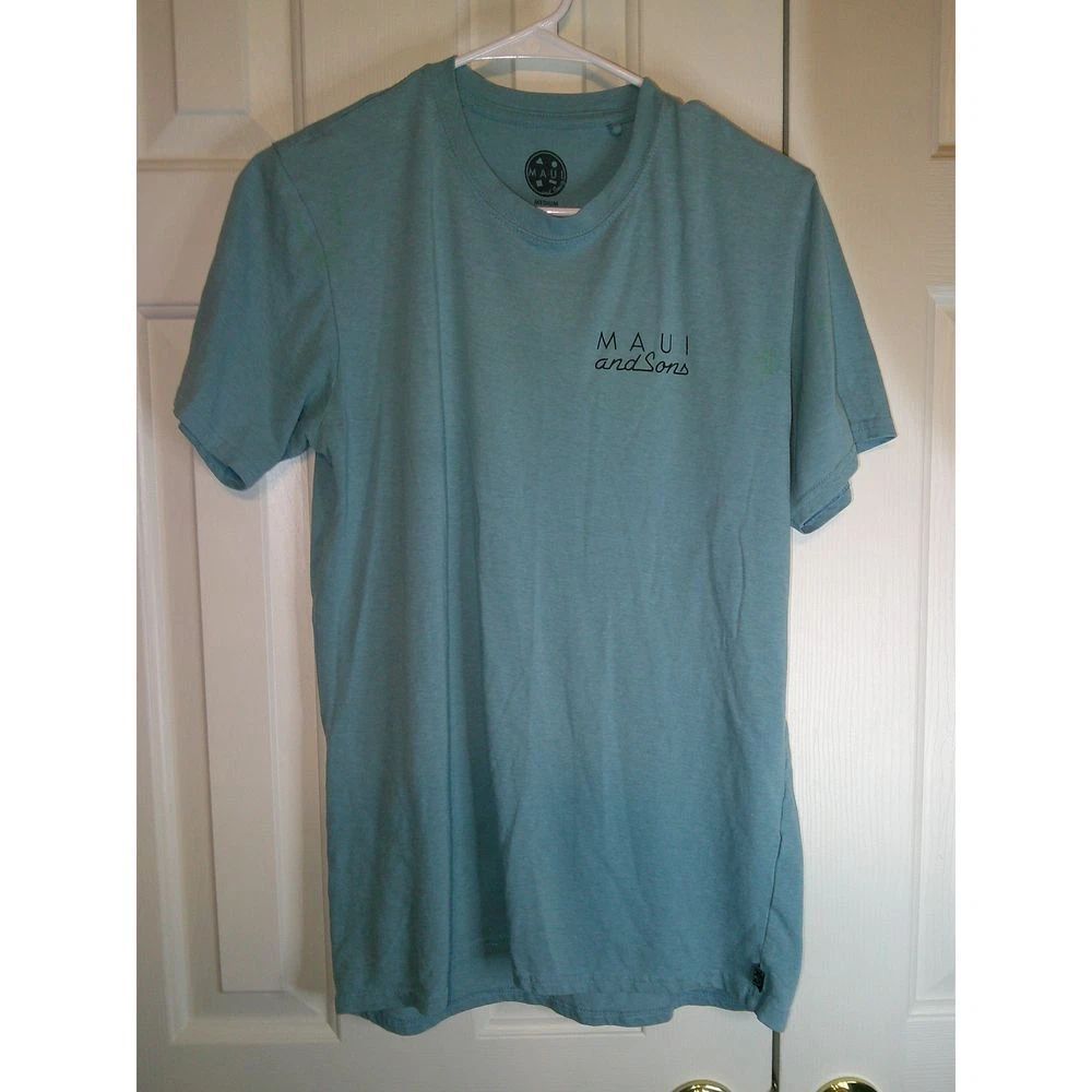Maui and Sons Geometric Logo Graphic T-Shirt Surf Skate Beach Casual Tee Medium