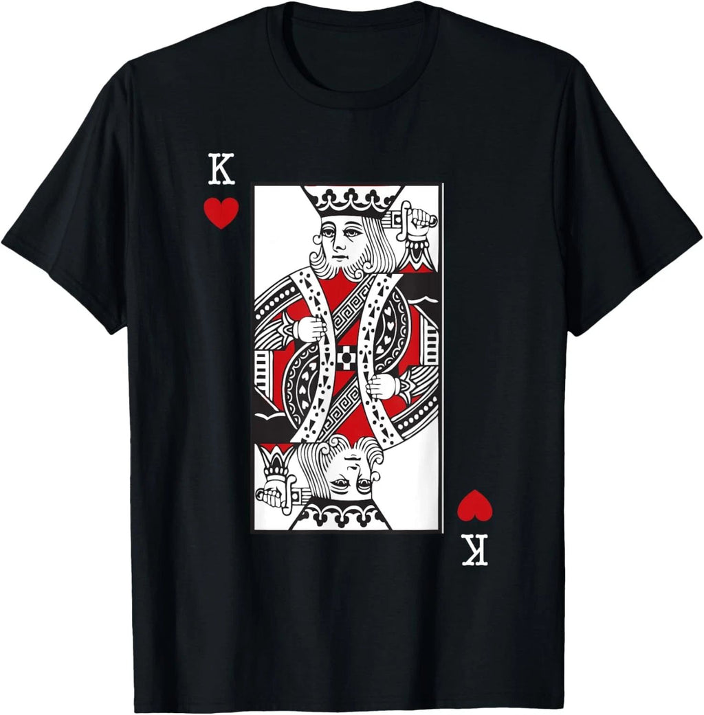 King Of Hearts Valentines Day Cool Playing Card Poker Casino T-Shirt