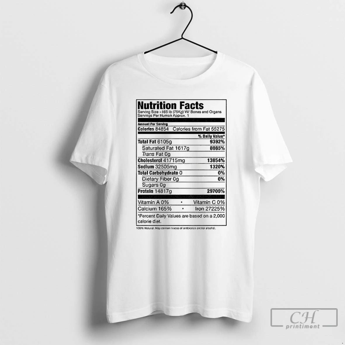 Classic Nutrition Facts Amount Per Serving Calories Total Fat Cholesterol Sodium Total Carbohydrate T Shirts