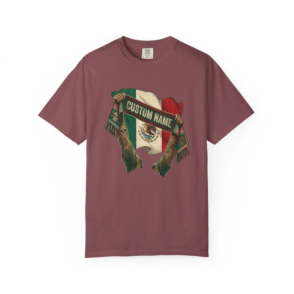 Mexico Scarf Custom Soccer Shirt | Personalized Name Football Matchday Tee