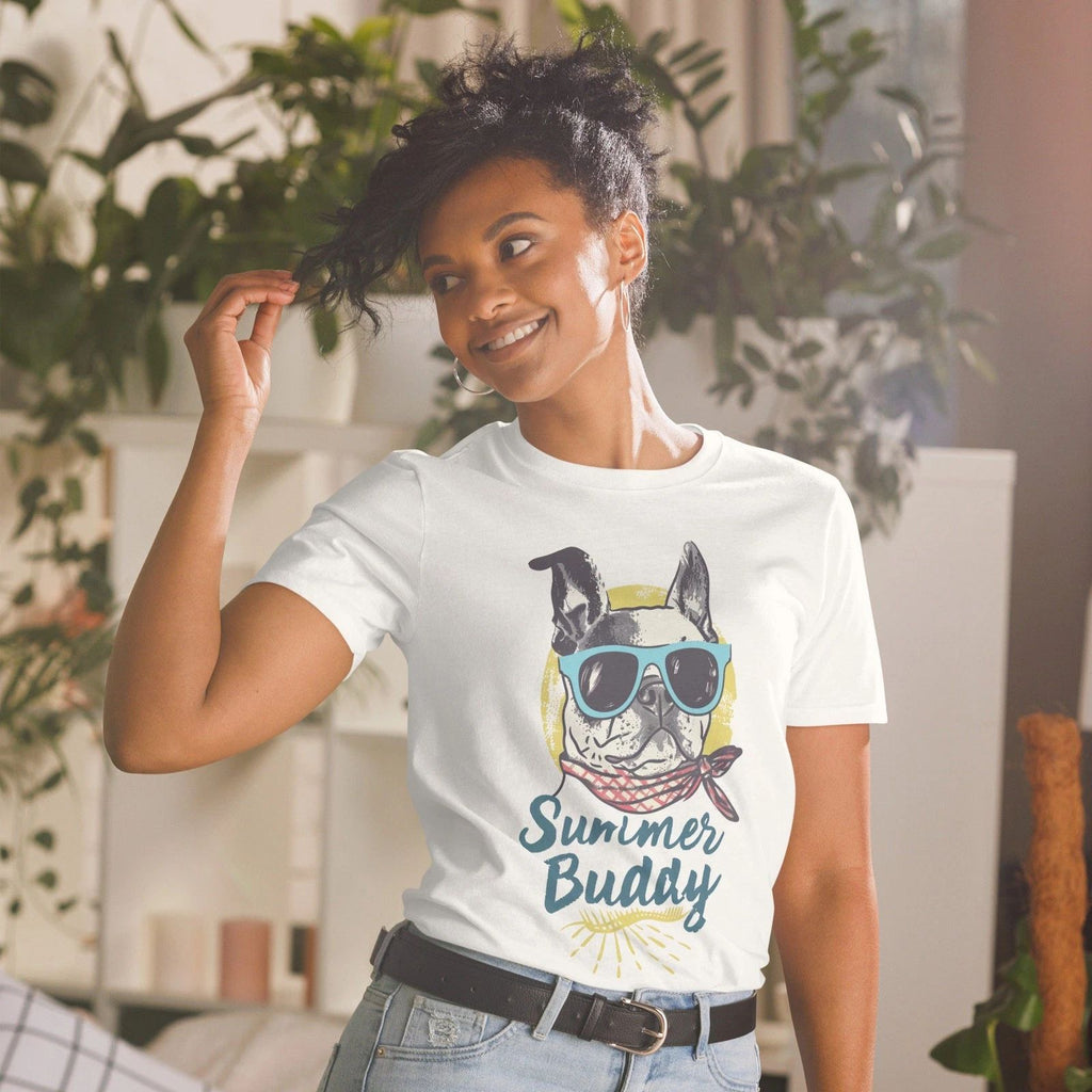 Summer Buddy Dog T-Shirt  Cute Dog Lover Tee  Summer Dog Graphic Shirt  Fun#32