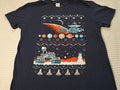 Christmas Space Lootcrate Blue Cotton T-shirt Size M Gildan Loot Crate