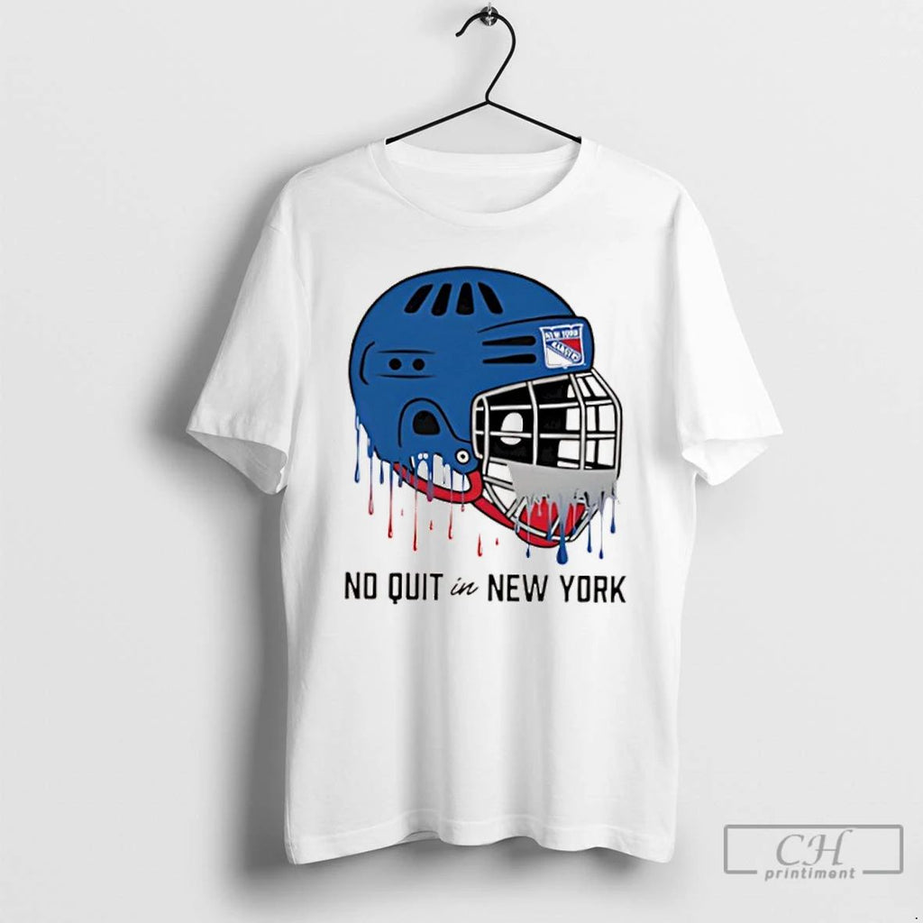 Classic New York Rangers Chad Jake Drippy Helmet Graphic T Shirts