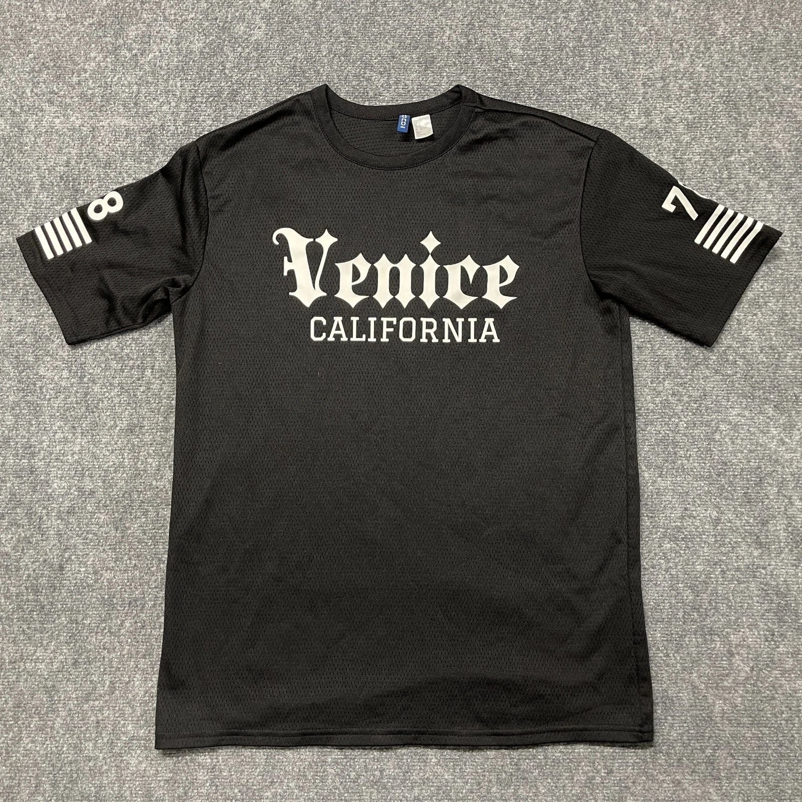 H&M Divided Venice California T Shirt Mens Small Black Outdoor Summer Wear Tee