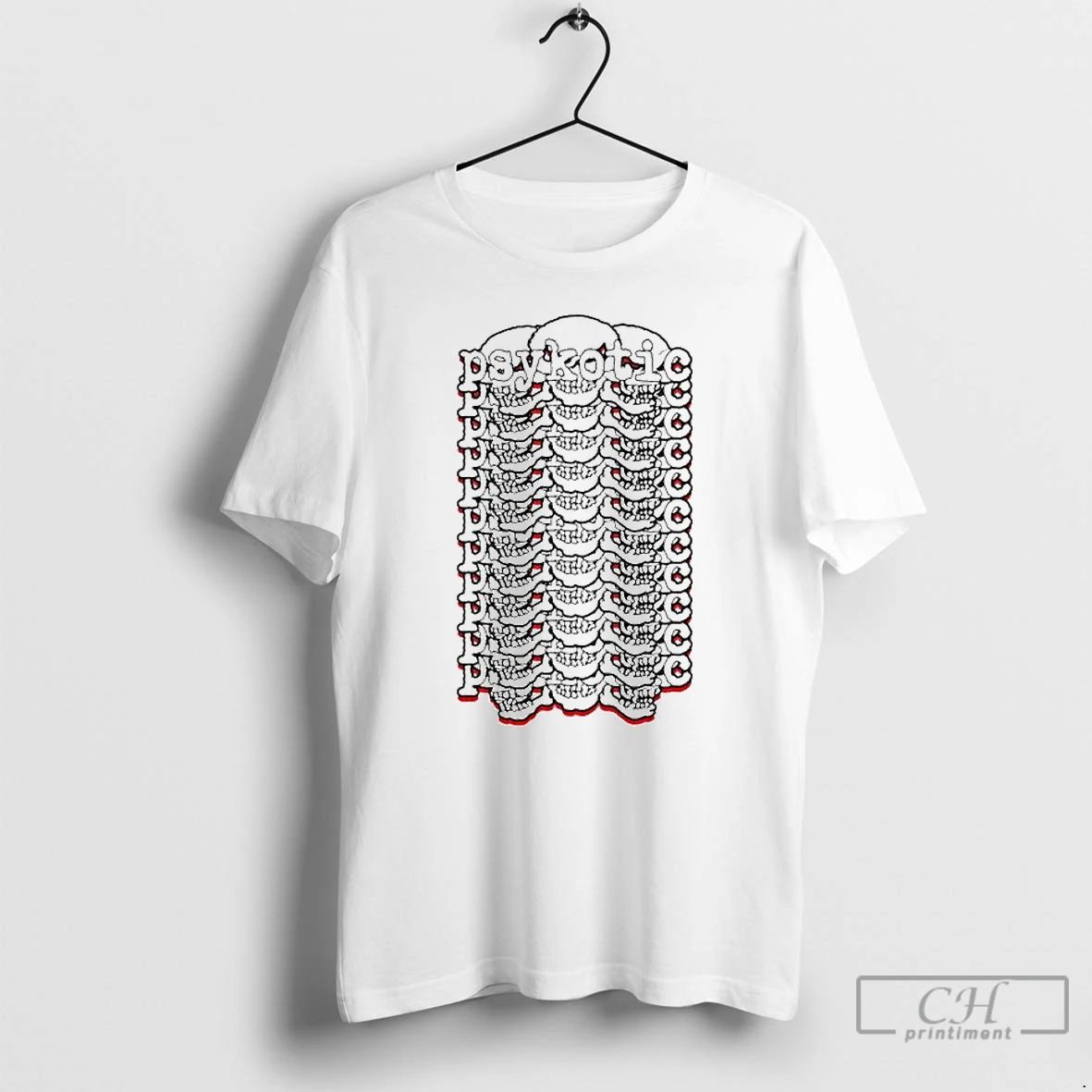 Classic Psykotic Skull Logo Ornaments T Shirts
