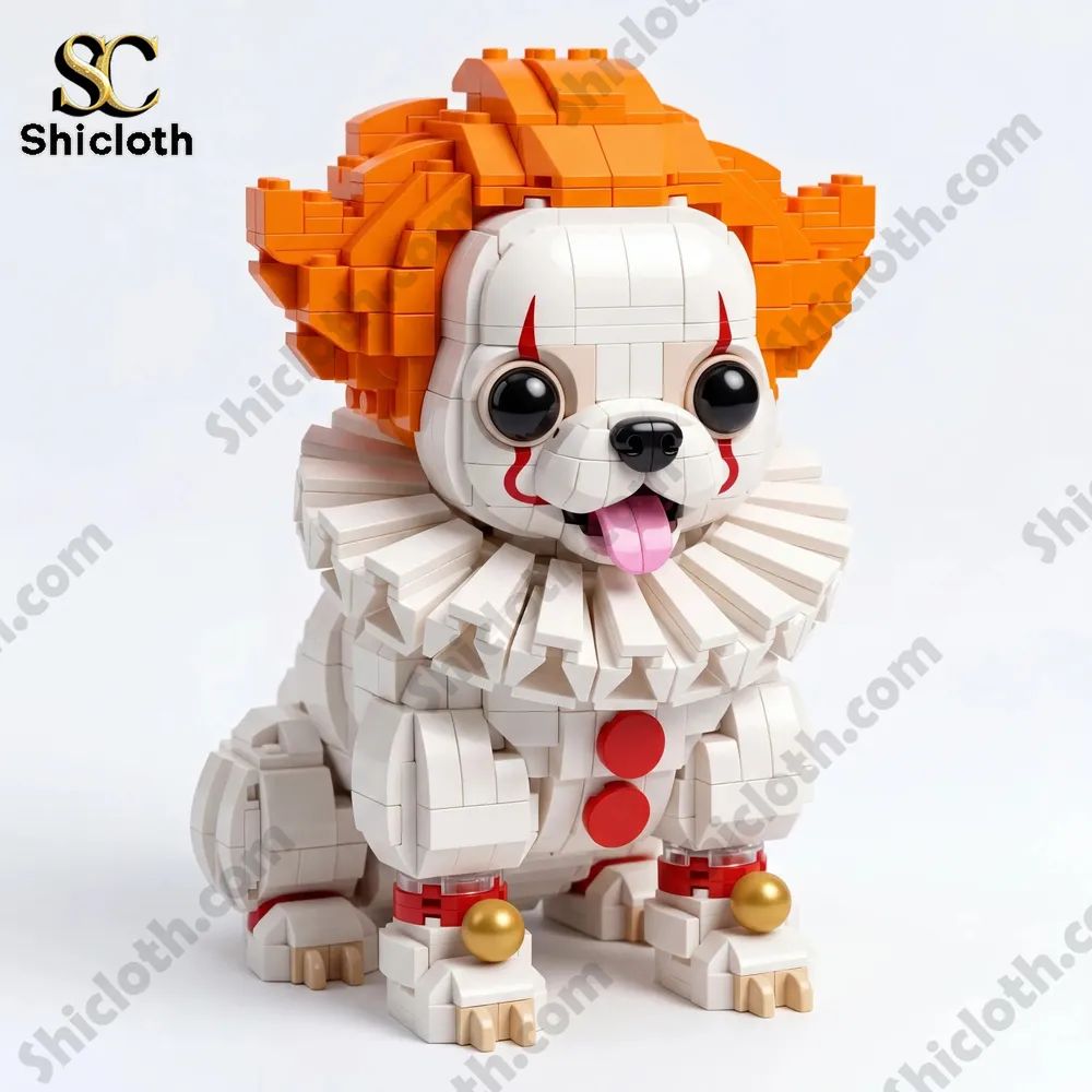 Pennywise Clown Chihuahua Halloween Building Brick Set