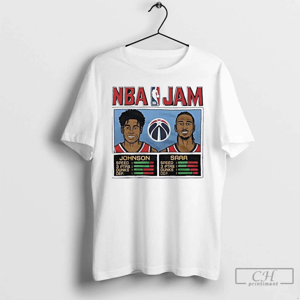 Classic Nba Jam Wizards Johnson And Alex Sarr Players T Shirts