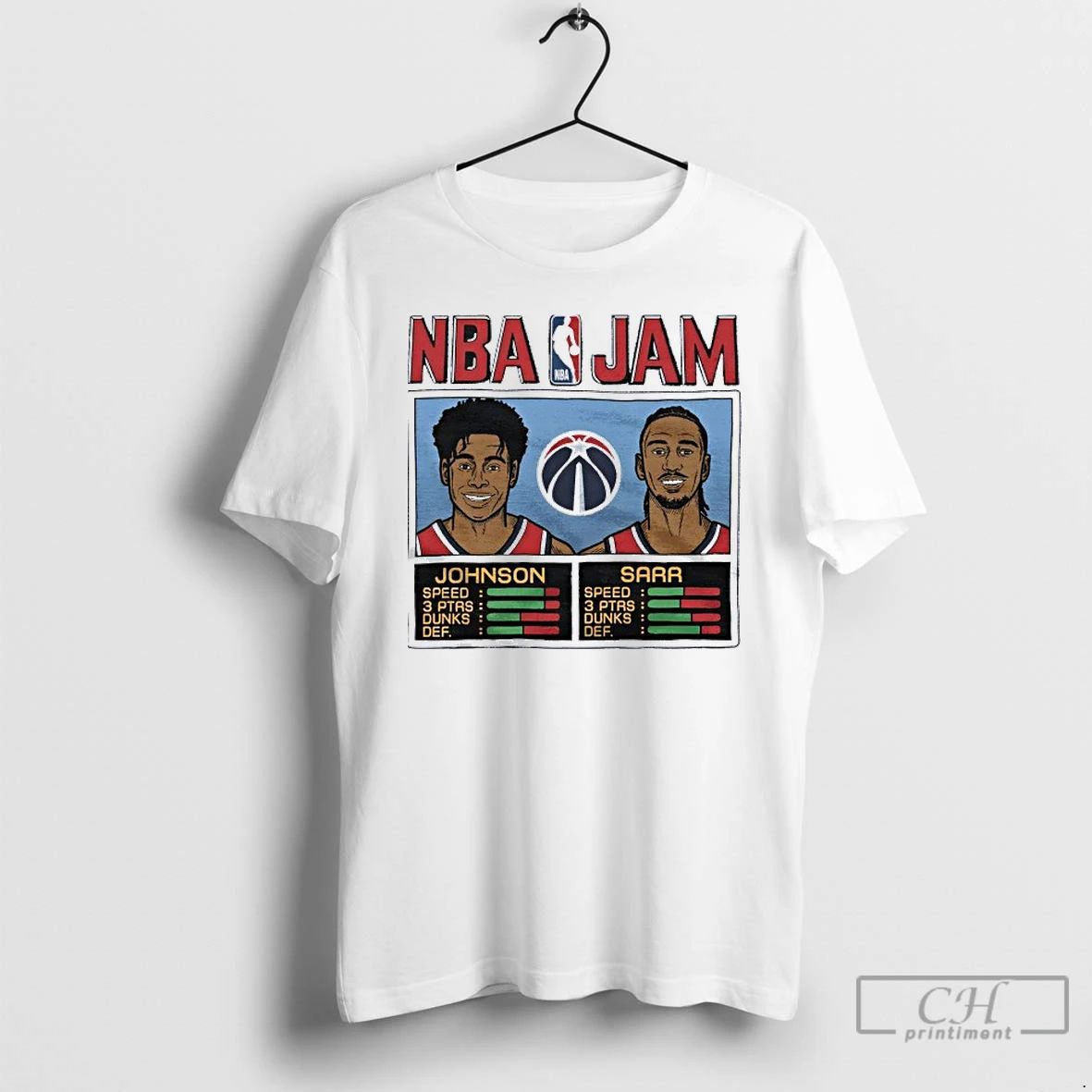 Classic Nba Jam Wizards Johnson And Alex Sarr Players T Shirts