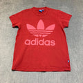 Adidas T-Shirt Mens XS Bright Red Trefoil Logo Everyday Wear Retro Y2K