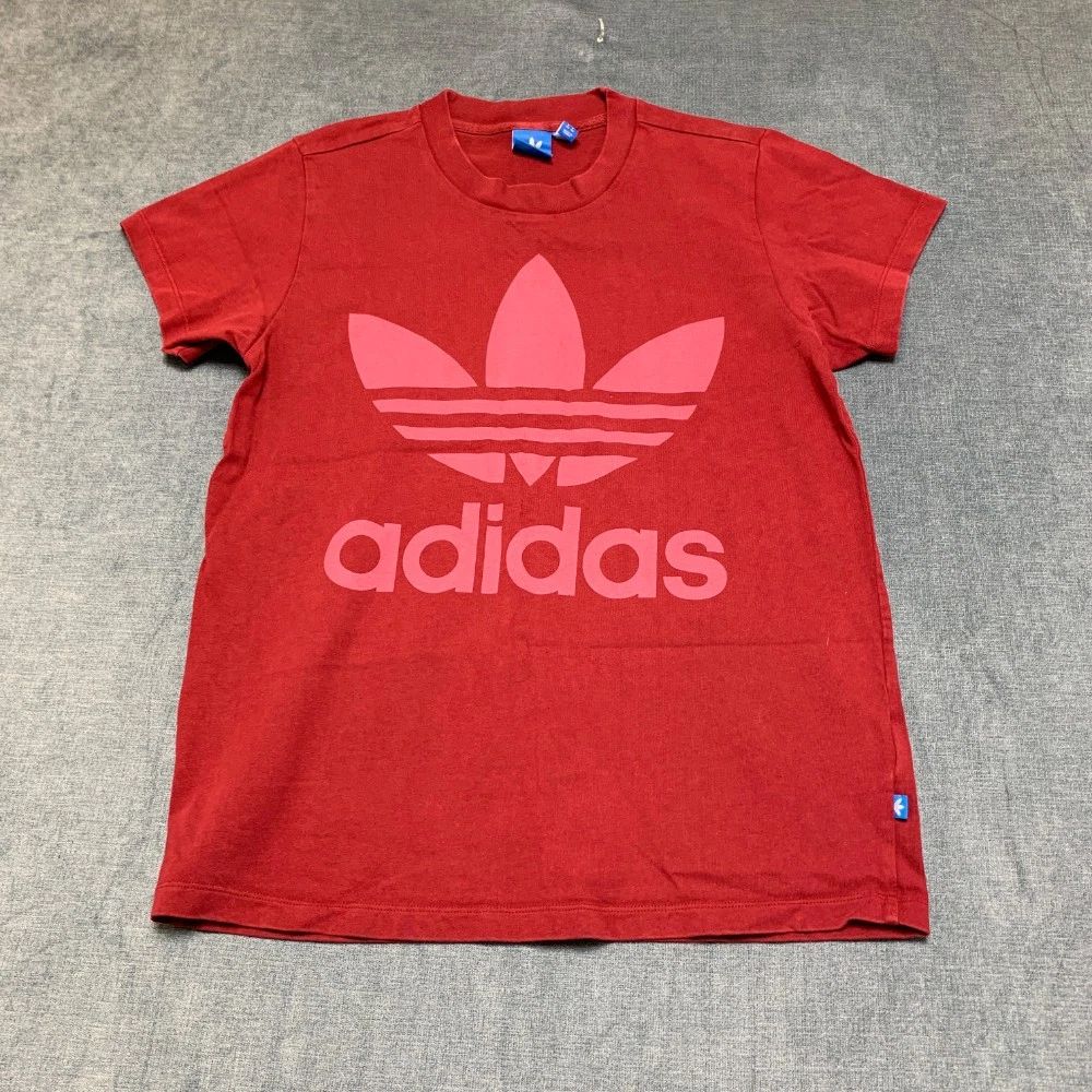 Adidas T-Shirt Mens XS Bright Red Trefoil Logo Everyday Wear Retro Y2K