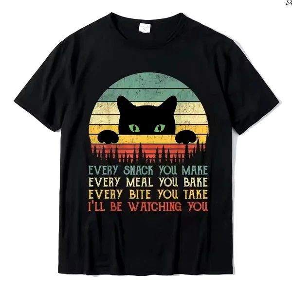 NEW Every Snack You Make shirt, XL, Black Cat, 46" circum. Funny Crazy Cat Lover