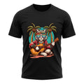 Hippie Cat Guitar Peace Sunglasses Double Sided T-Shirt Summer Boho Men Tee