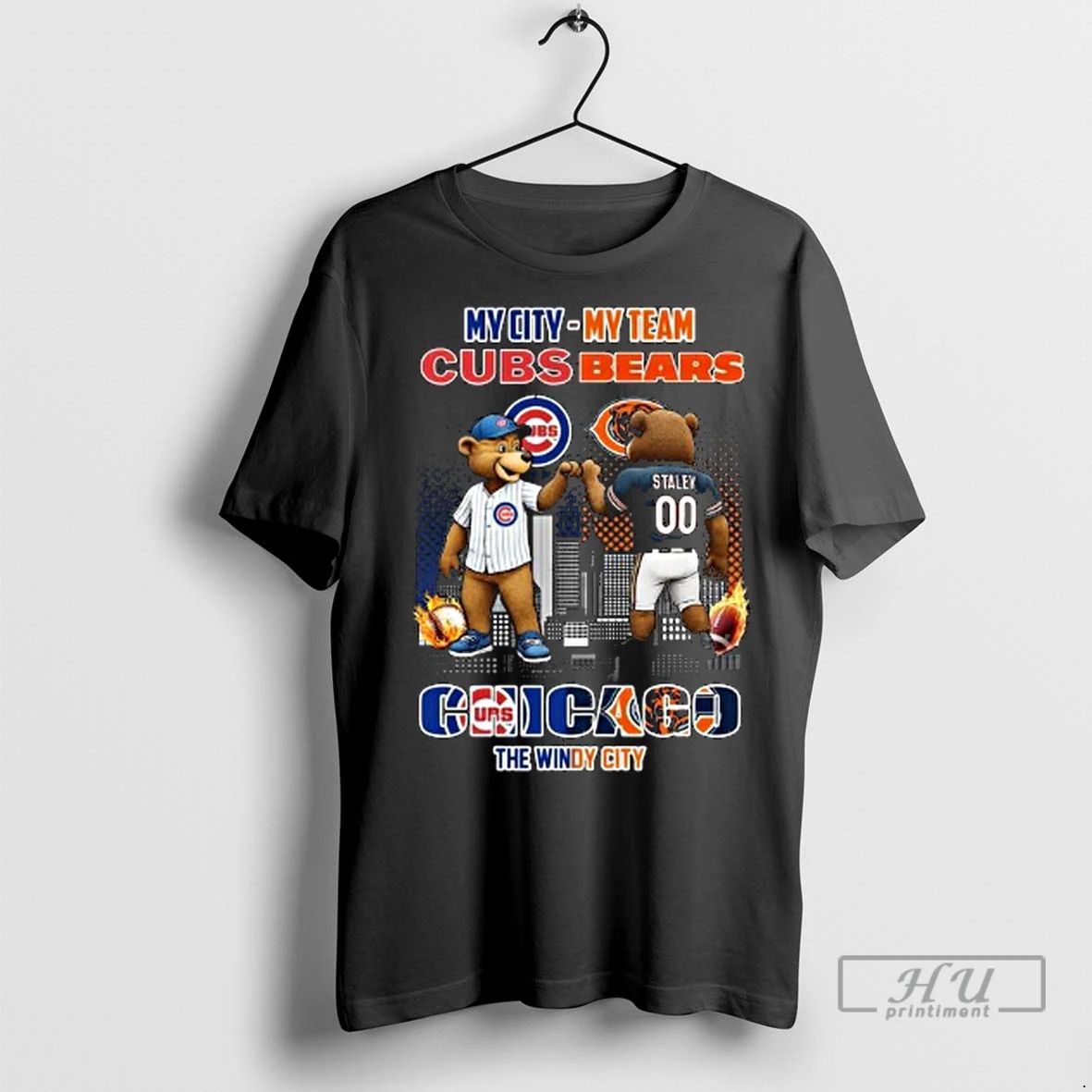 Officials Chicago The Windy City My City My Team Cubs And Bears Mascot 2025 Long